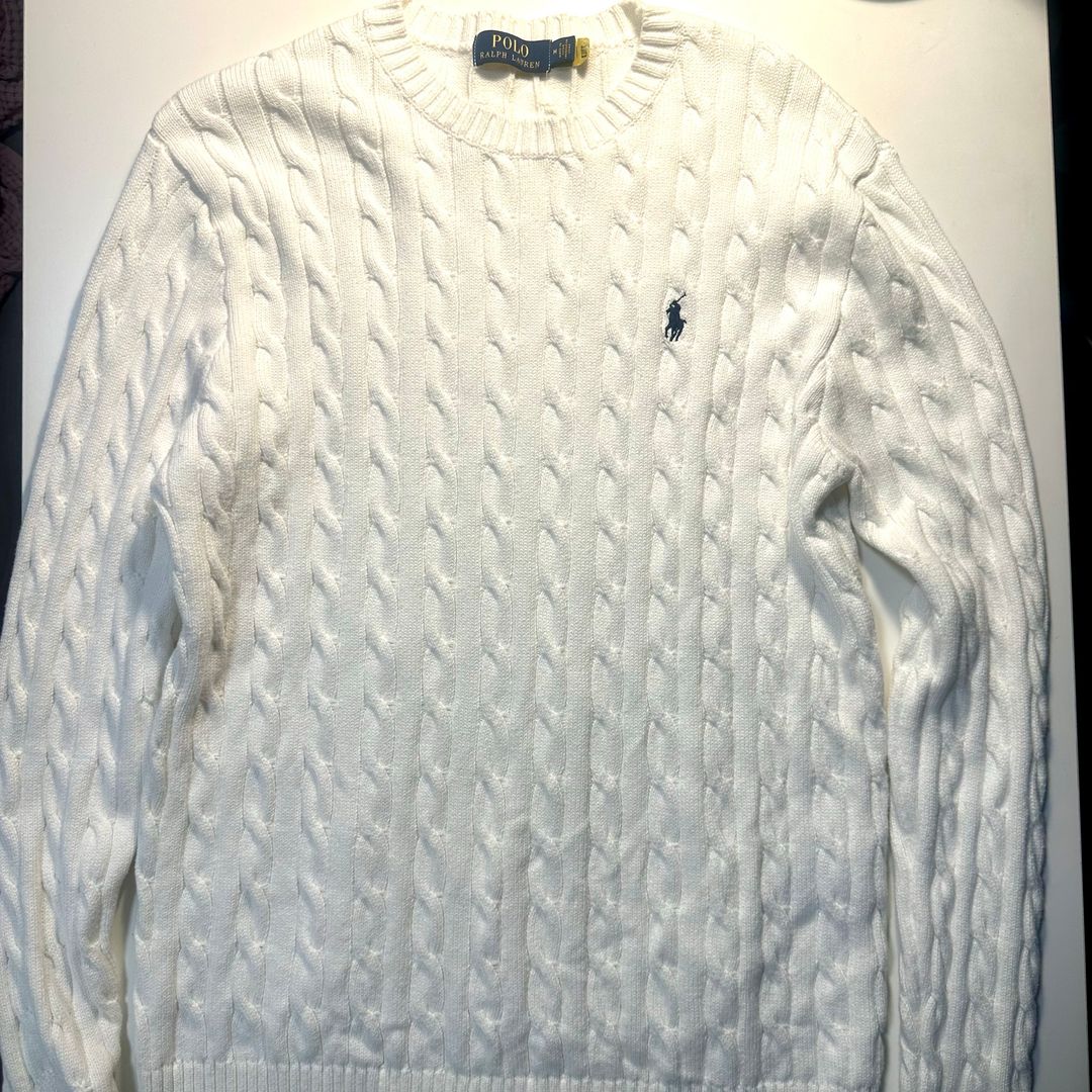 White Cable Knit Sweater