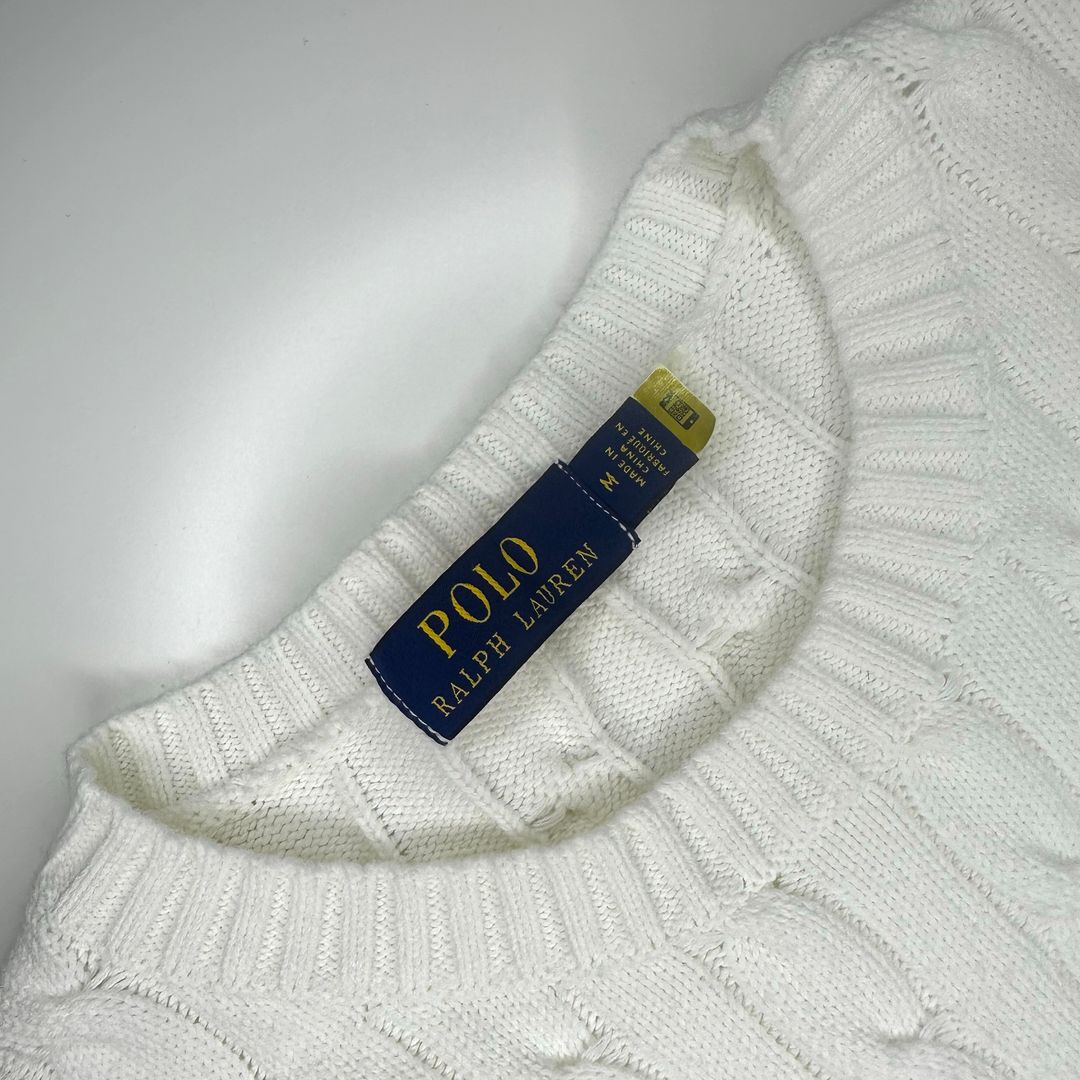 White Cable Knit Sweater