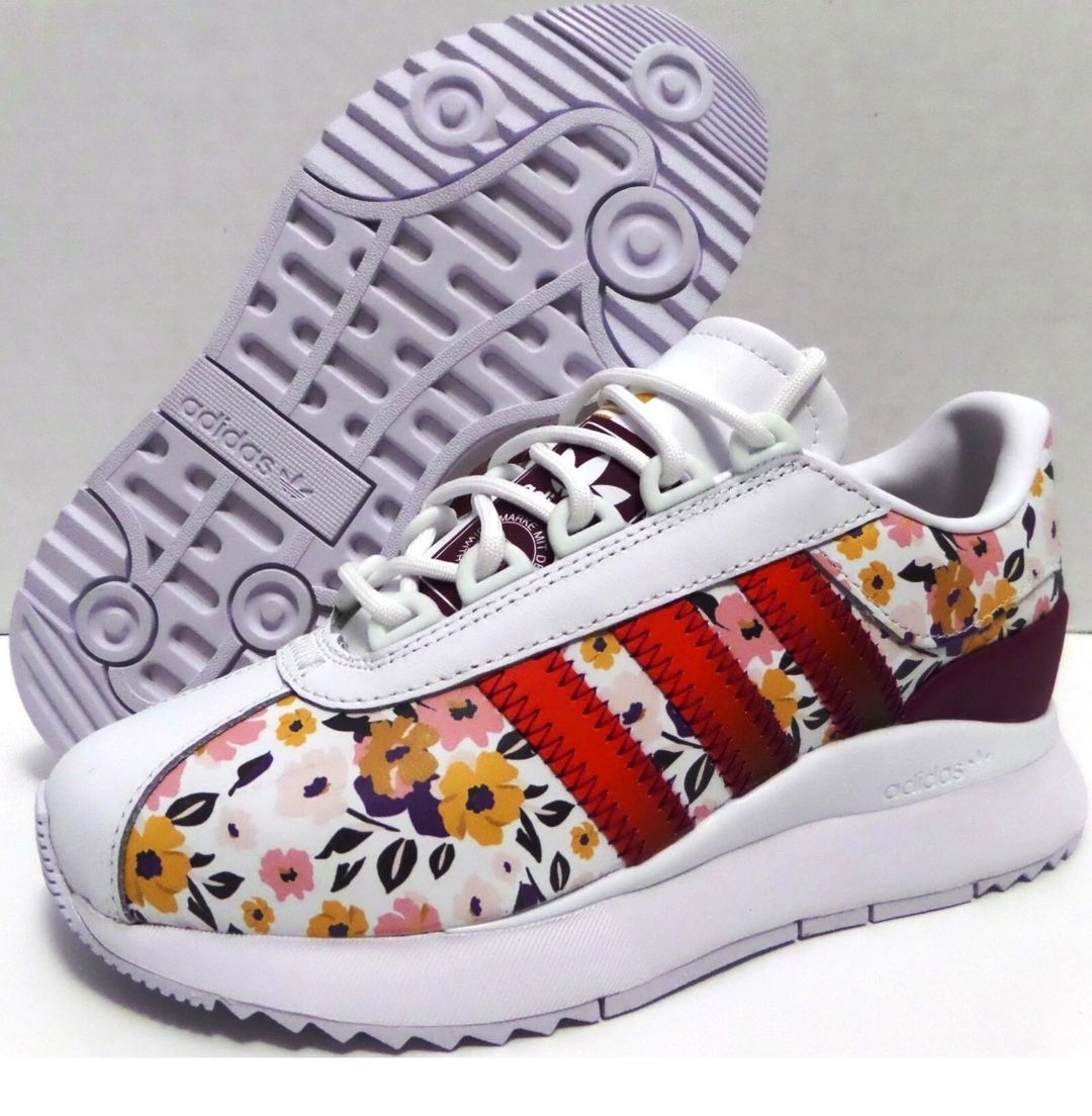 floral and striped sneakers