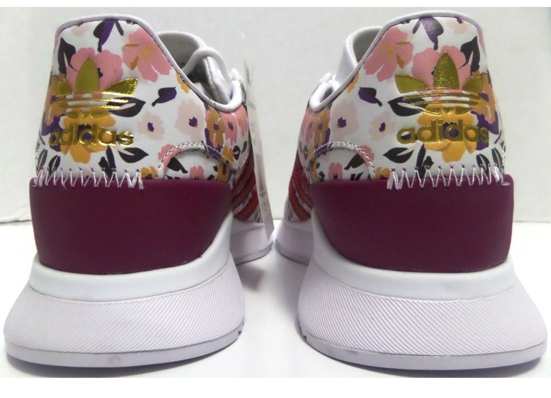 floral and striped sneakers