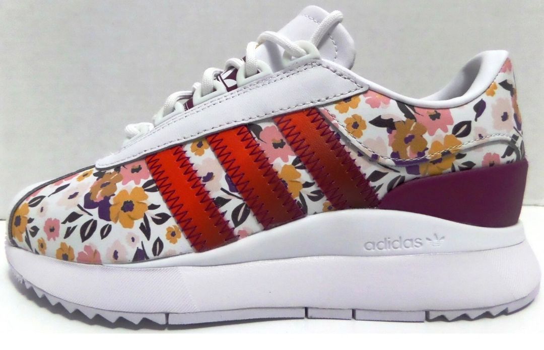 floral and striped sneakers