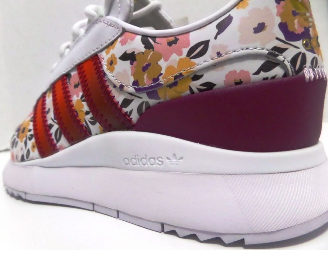 floral and striped sneakers