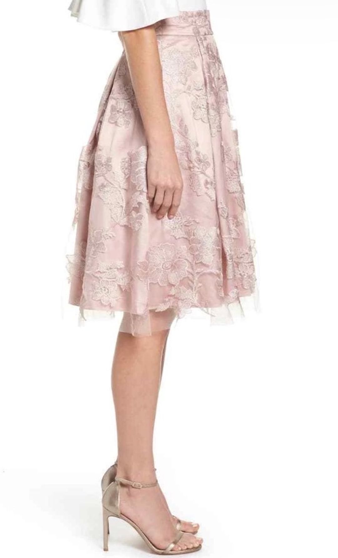 5 Layer satin tule blush skirt