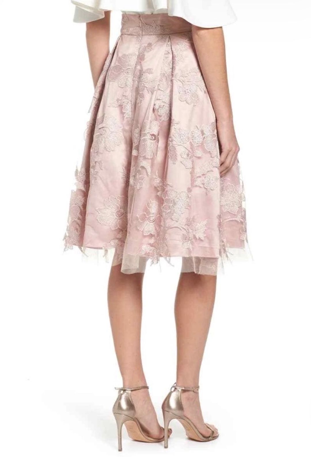 5 Layer satin tule blush skirt