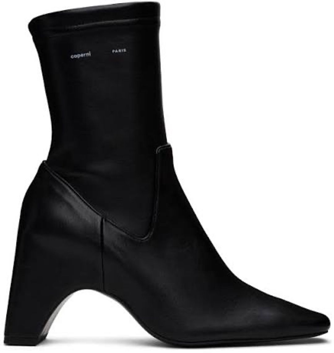 Coperni Square Toe Low Bridge Boots in Black