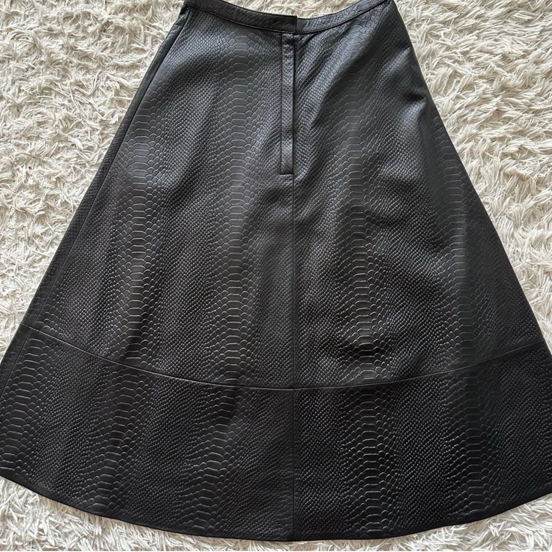 Embossed Python Circle Skirt
