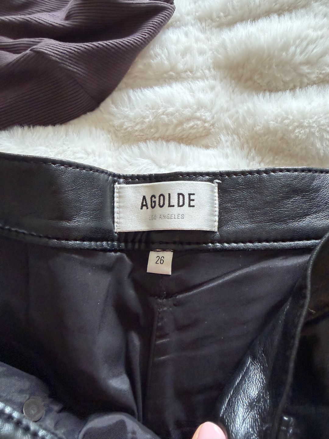 AGolde Recycled Leather 90's Pinch Waist in Detox