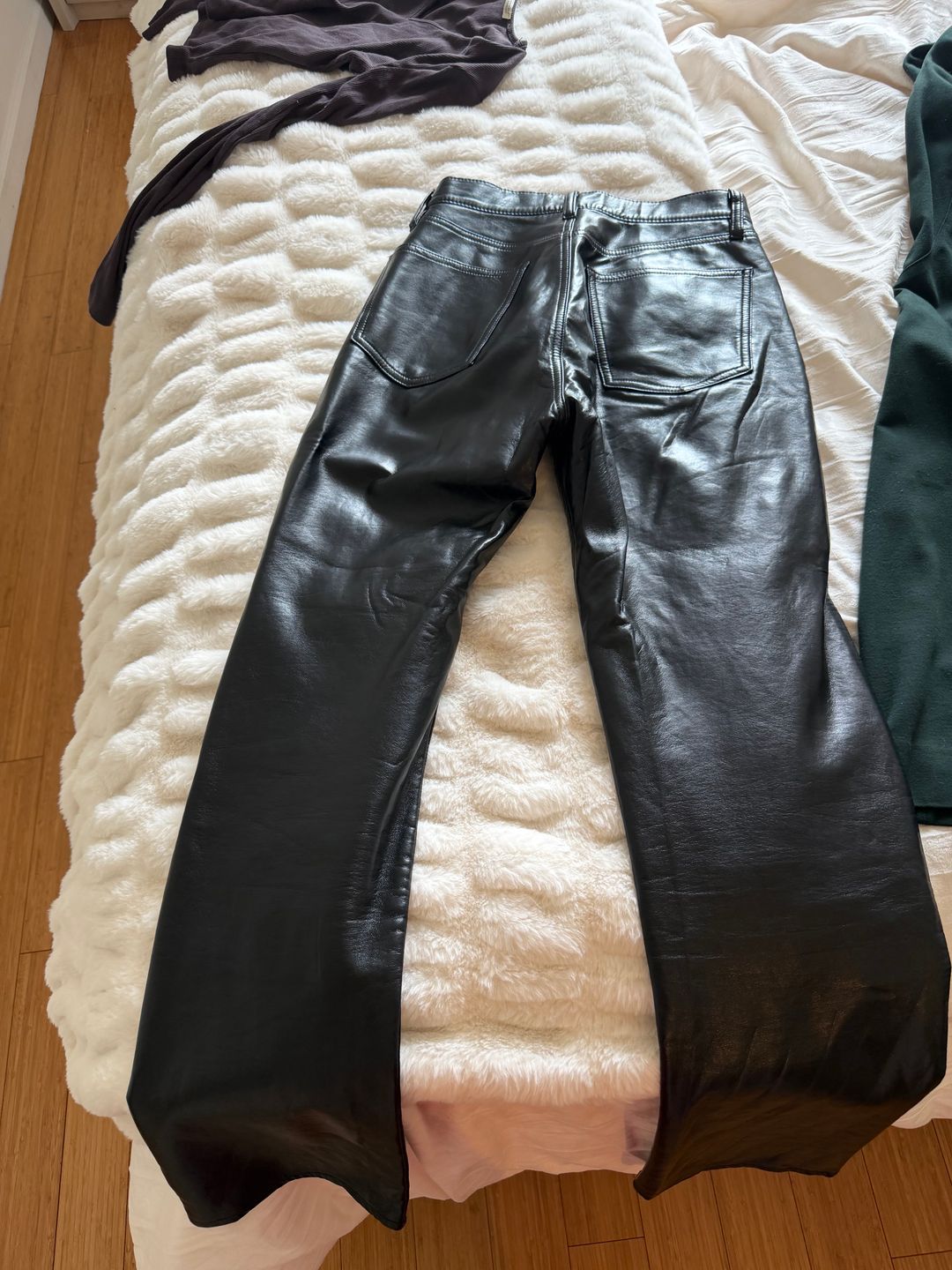 AGolde Recycled Leather 90's Pinch Waist in Detox