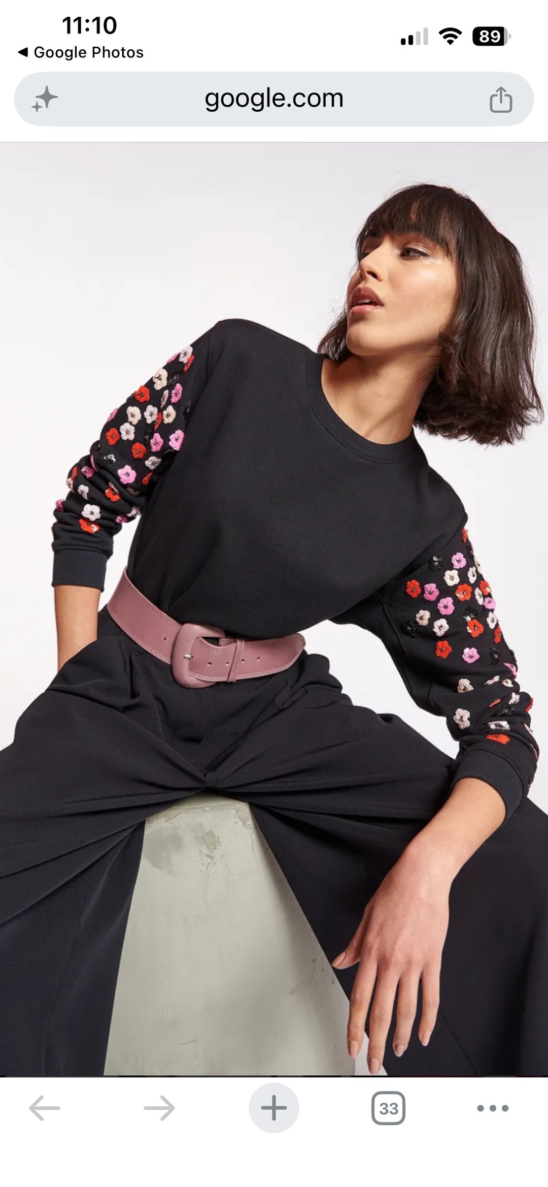 Camp sequin sweatshirt embellished with sequin flowers