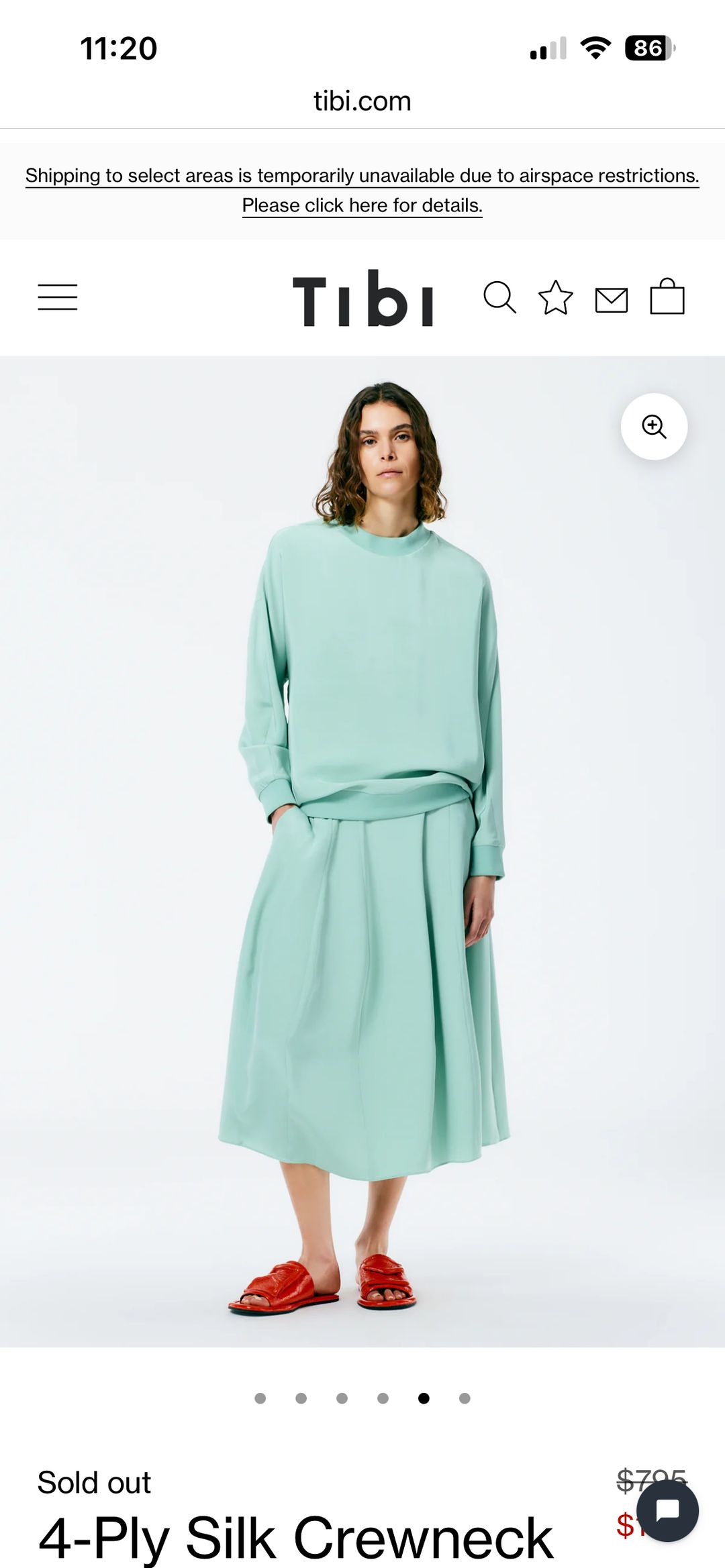 4-Ply Silk Crewneck Eased Out Top