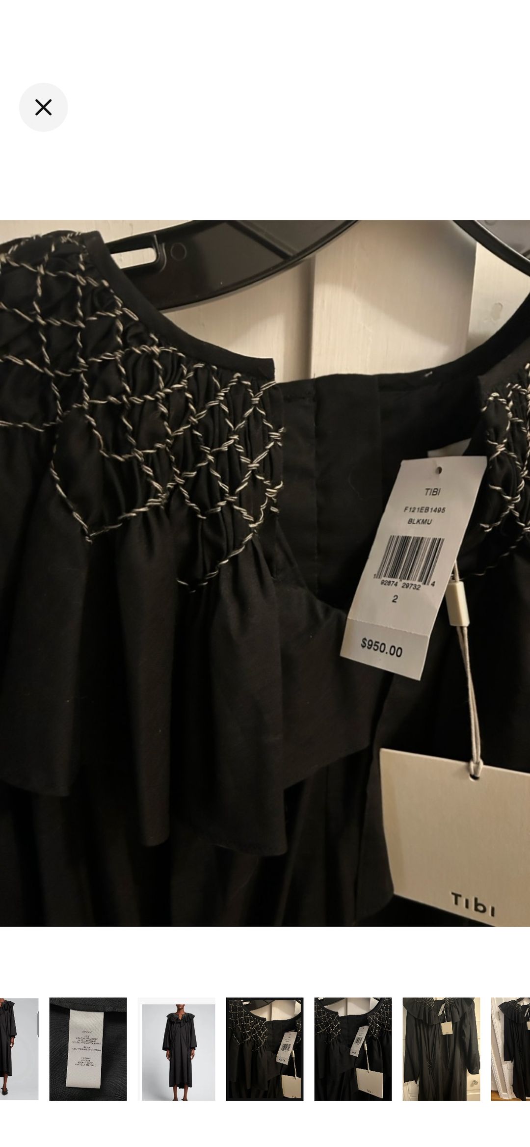 Emma black smocked dress