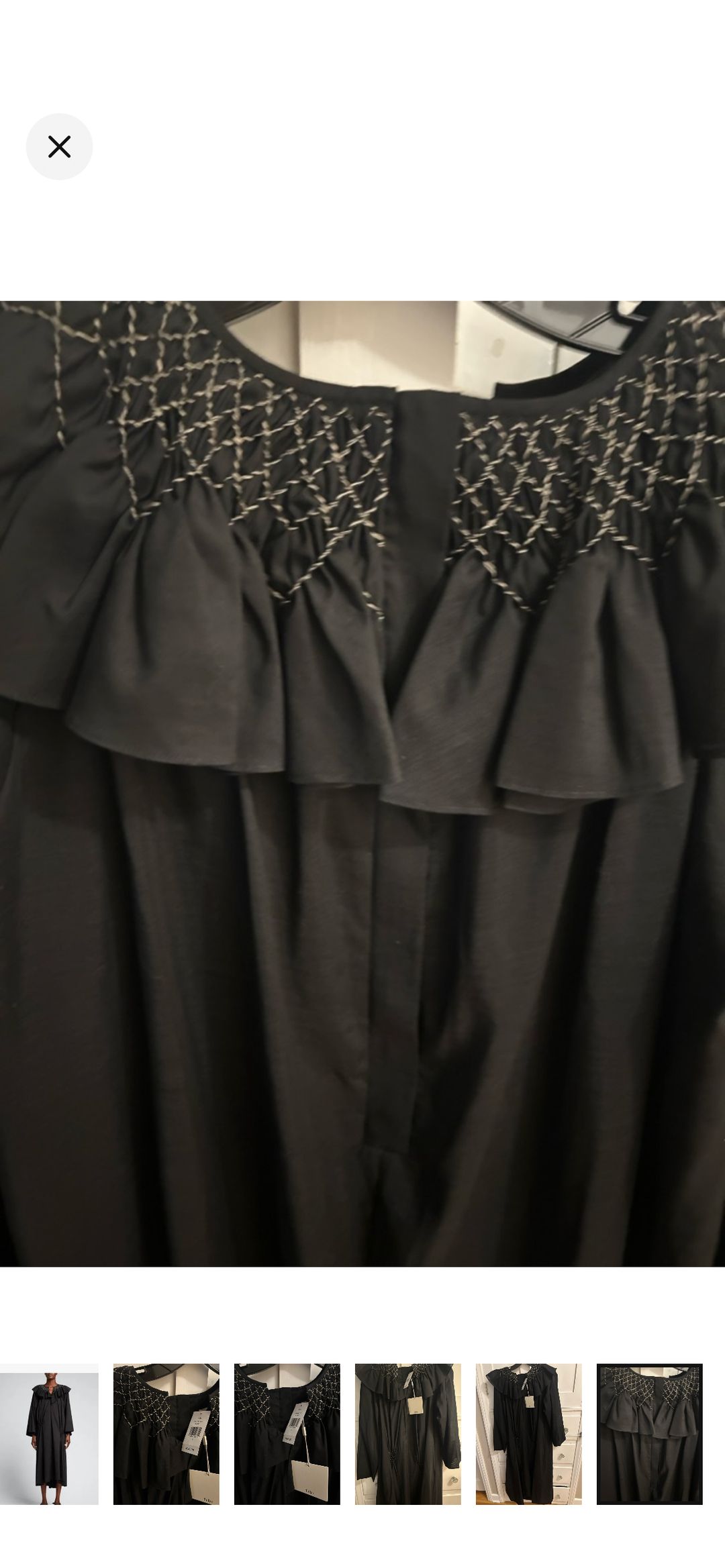 Emma black smocked dress