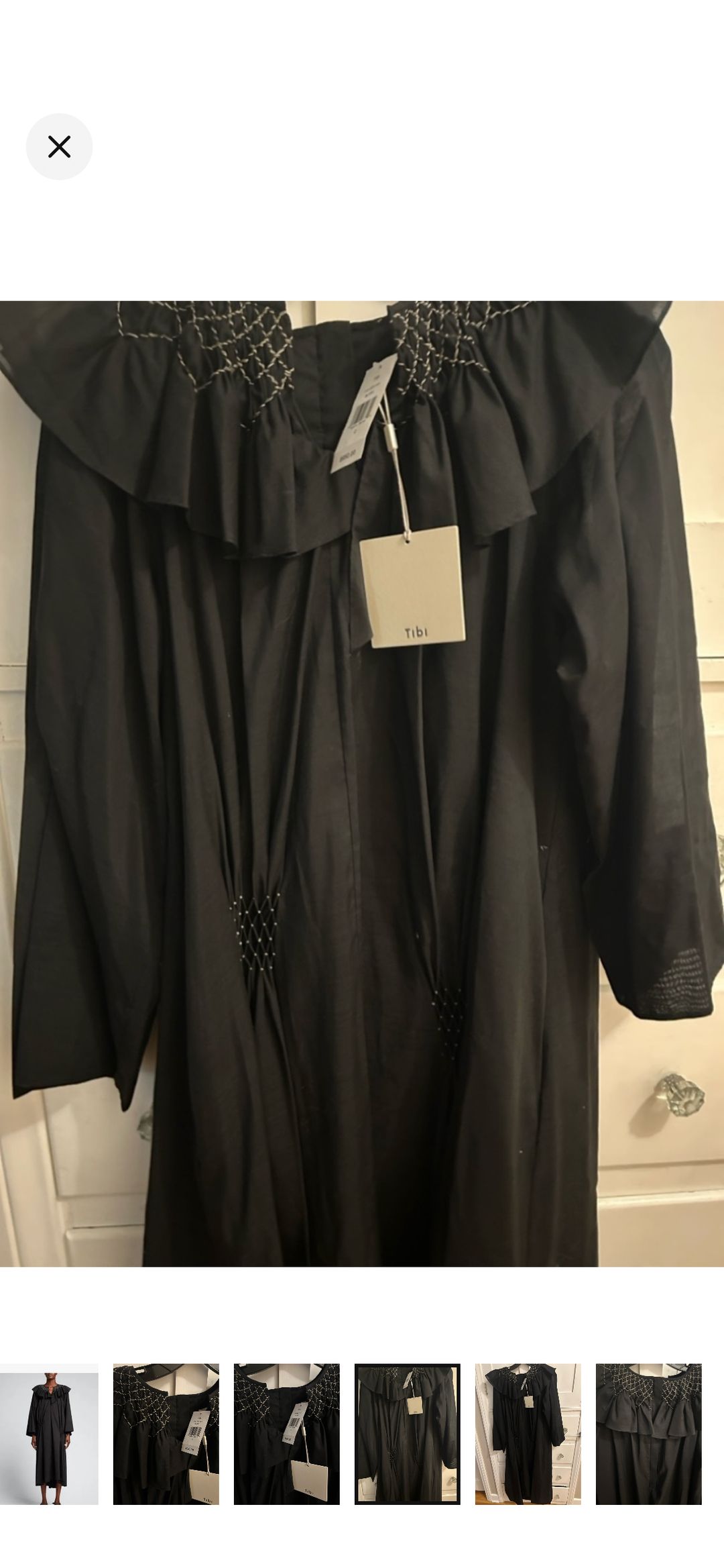 Emma black smocked dress