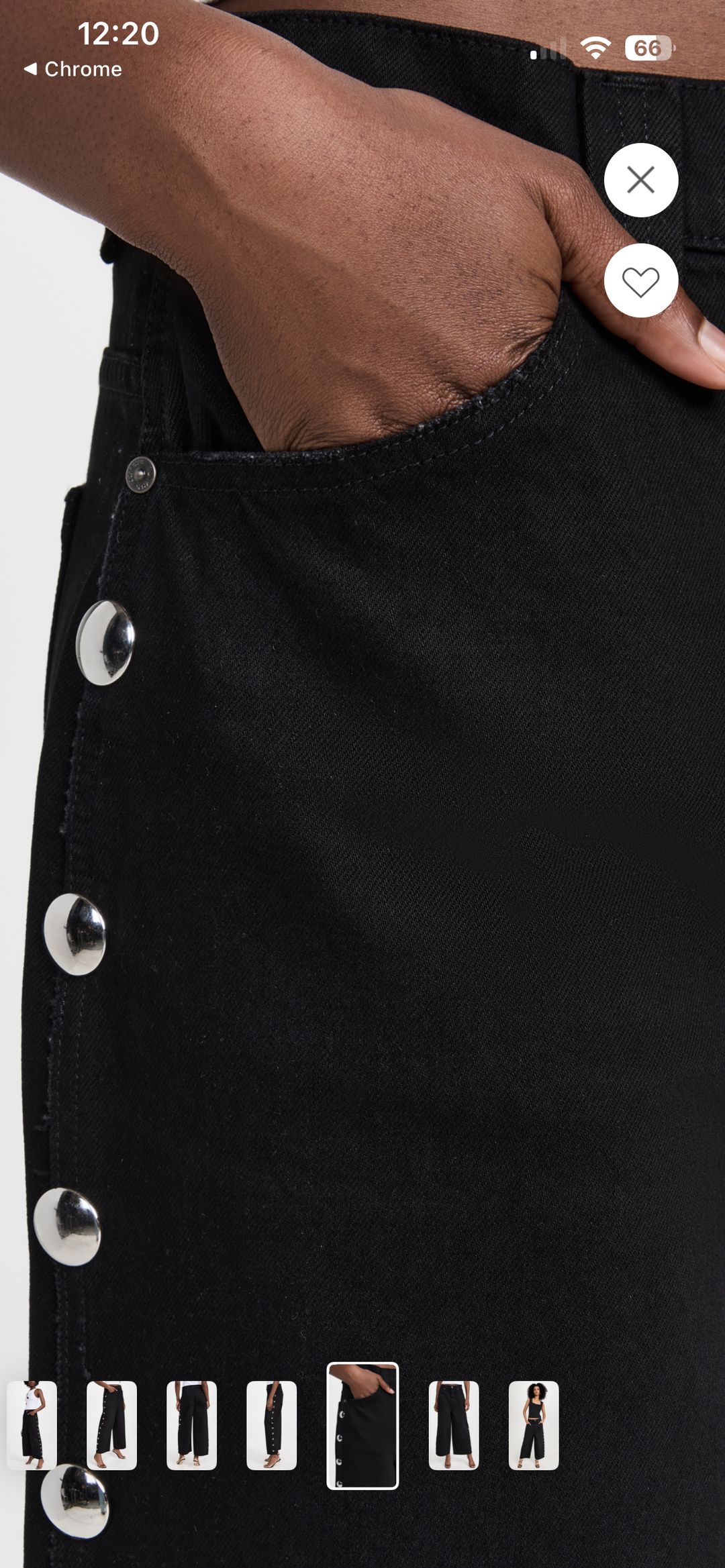 Khaite studded Rapton black denim