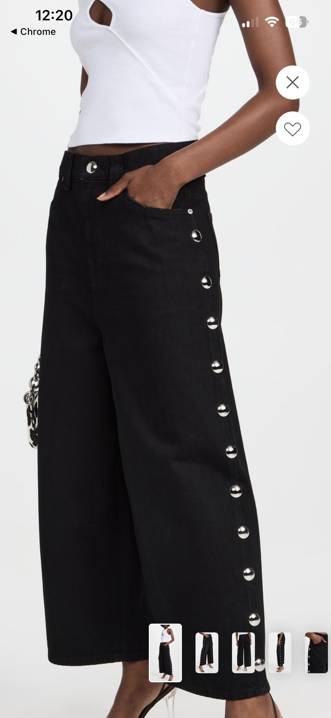 Khaite studded Rapton black denim
