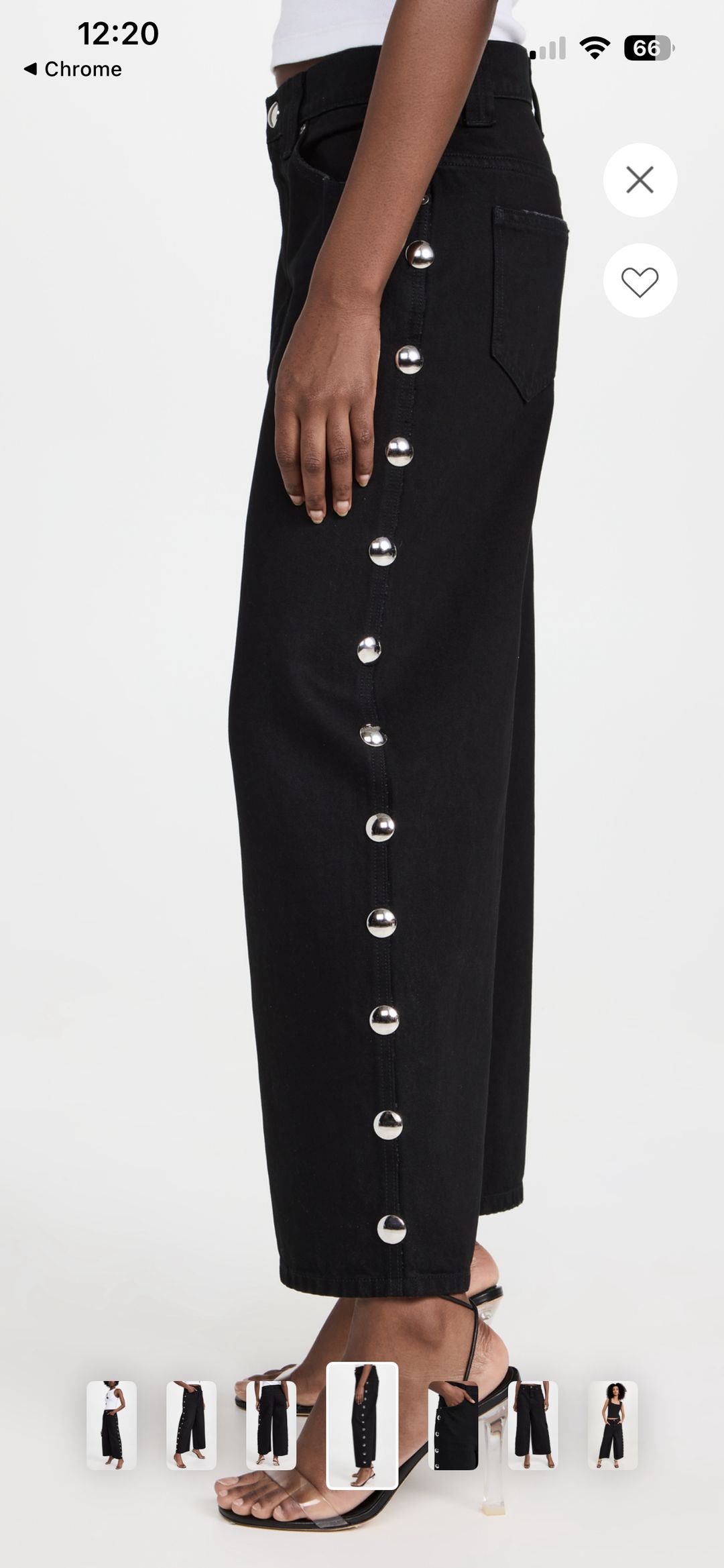 Khaite studded Rapton black denim