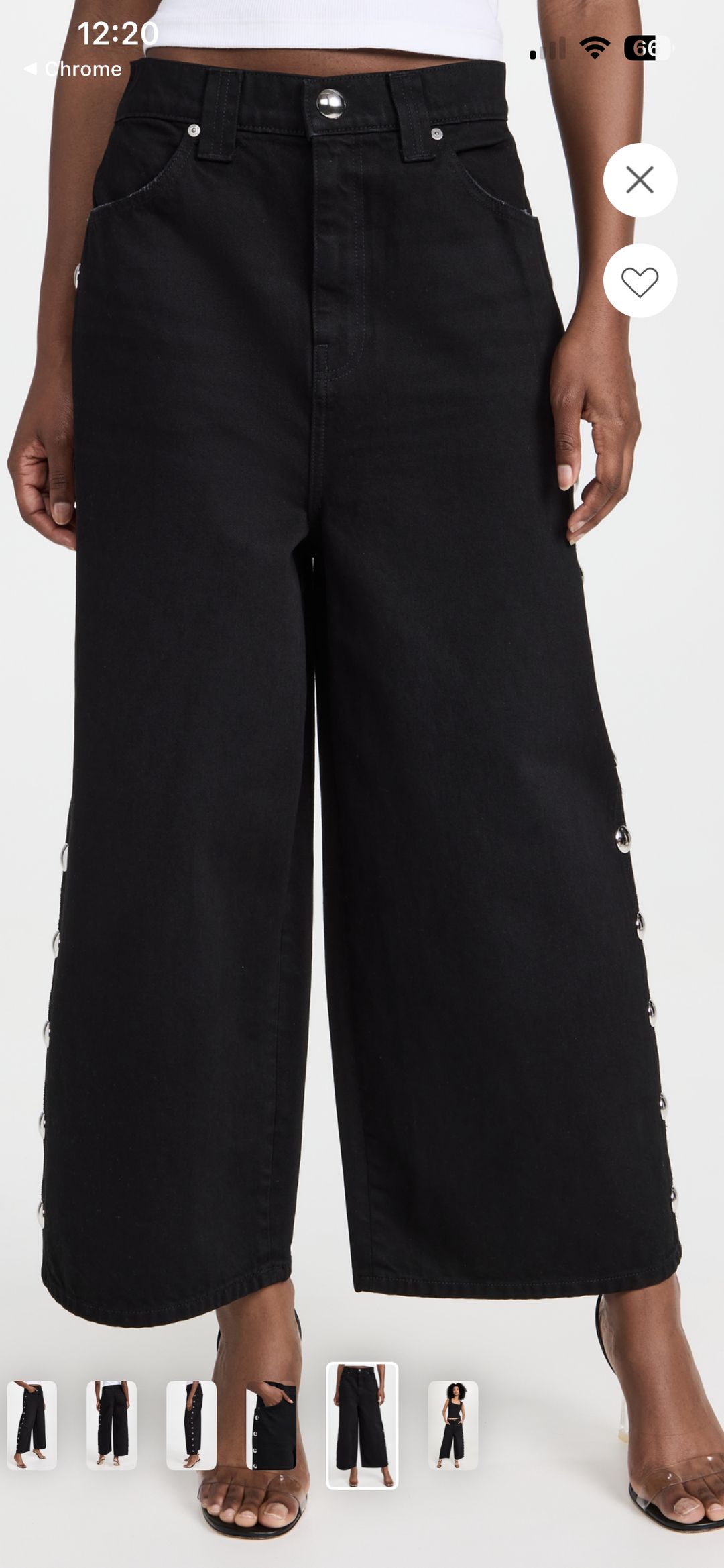 Khaite studded Rapton black denim