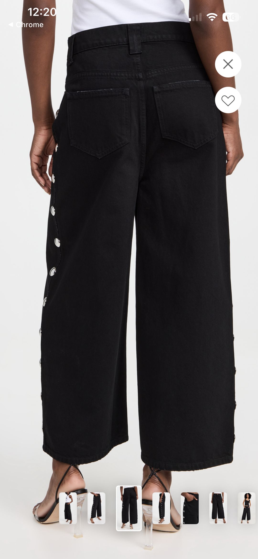 Khaite studded Rapton black denim