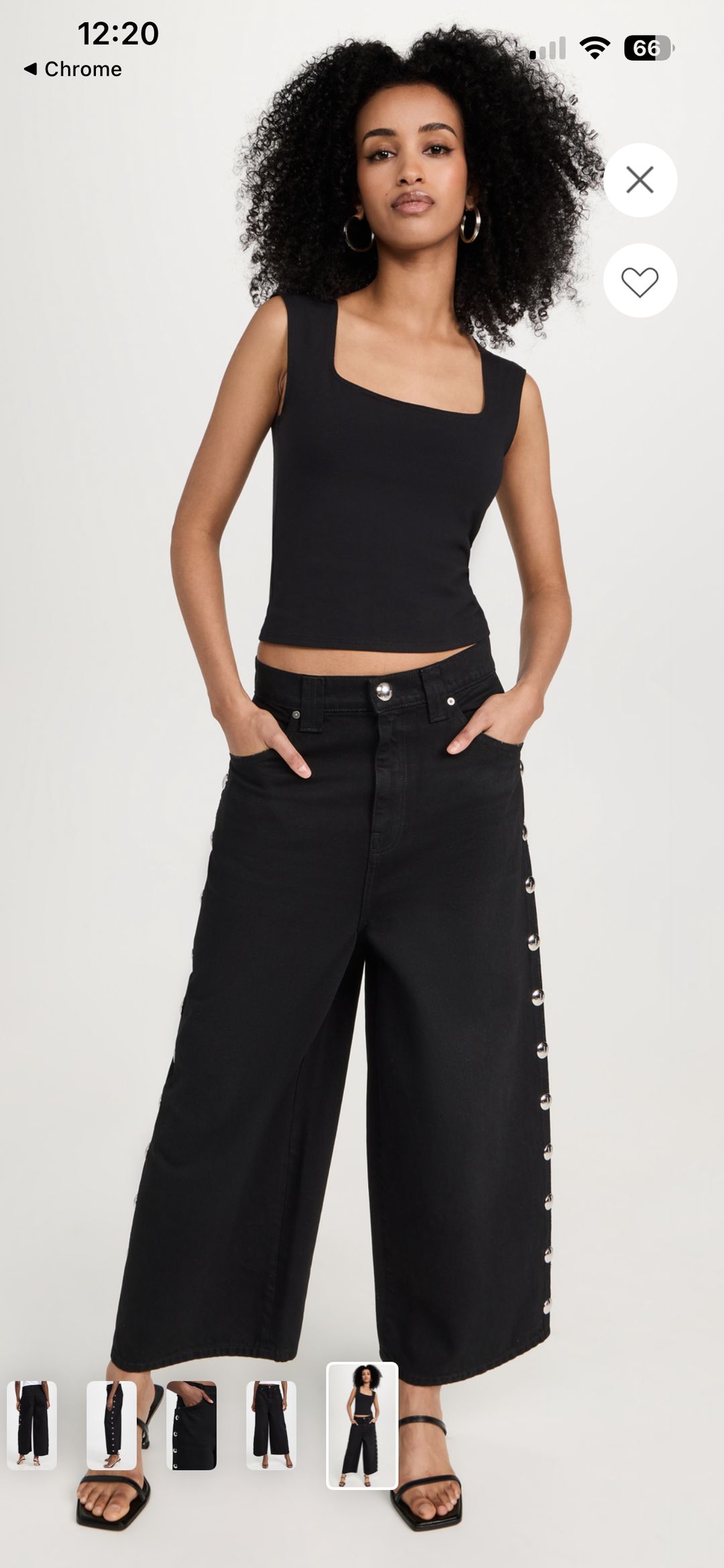 Khaite studded Rapton black denim