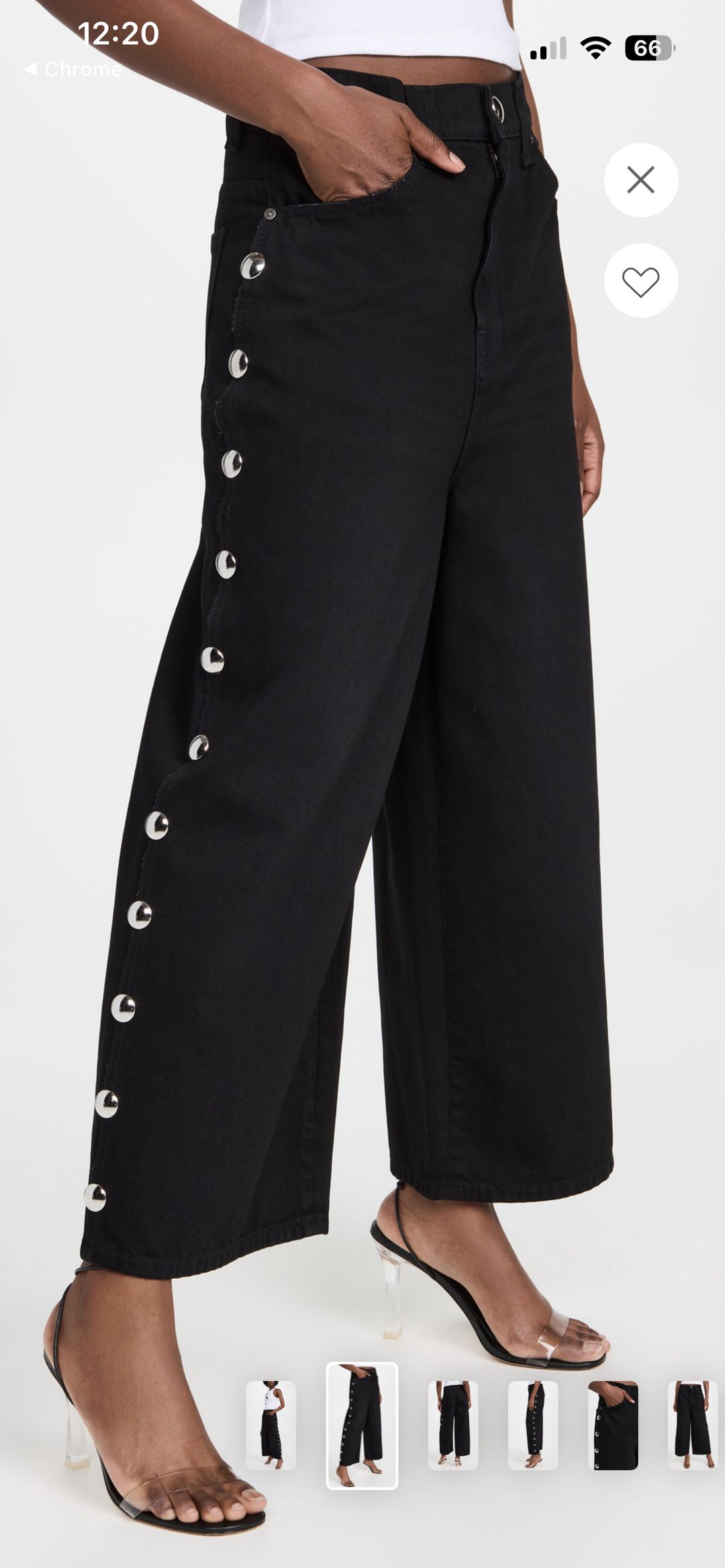 Khaite studded Rapton black denim