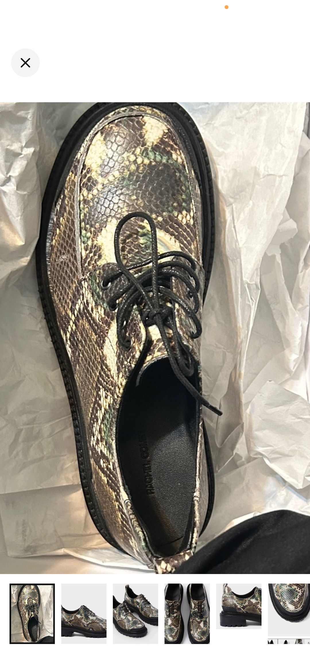 NIB Rachel Comey Snake print lace up loafers , size 8