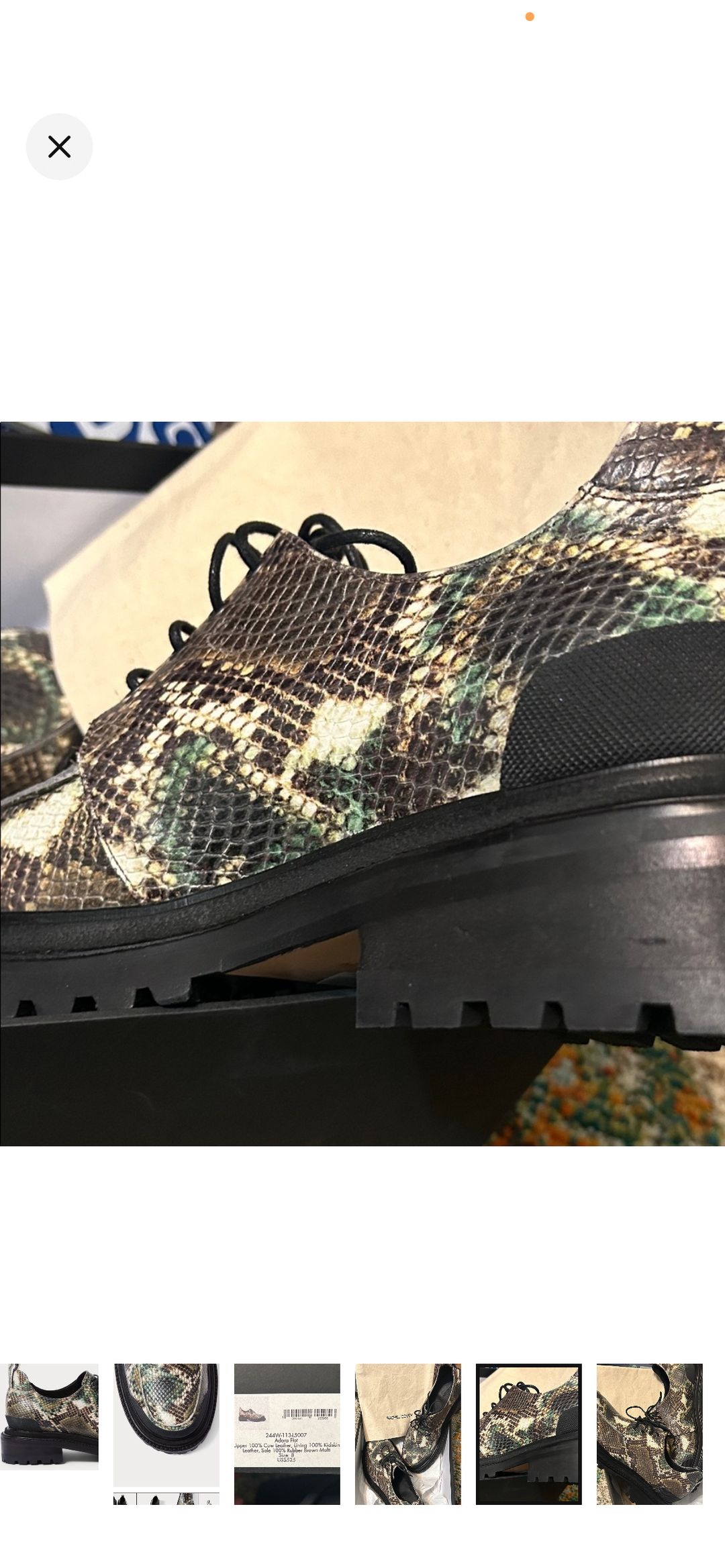 NIB Rachel Comey Snake print lace up loafers , size 8