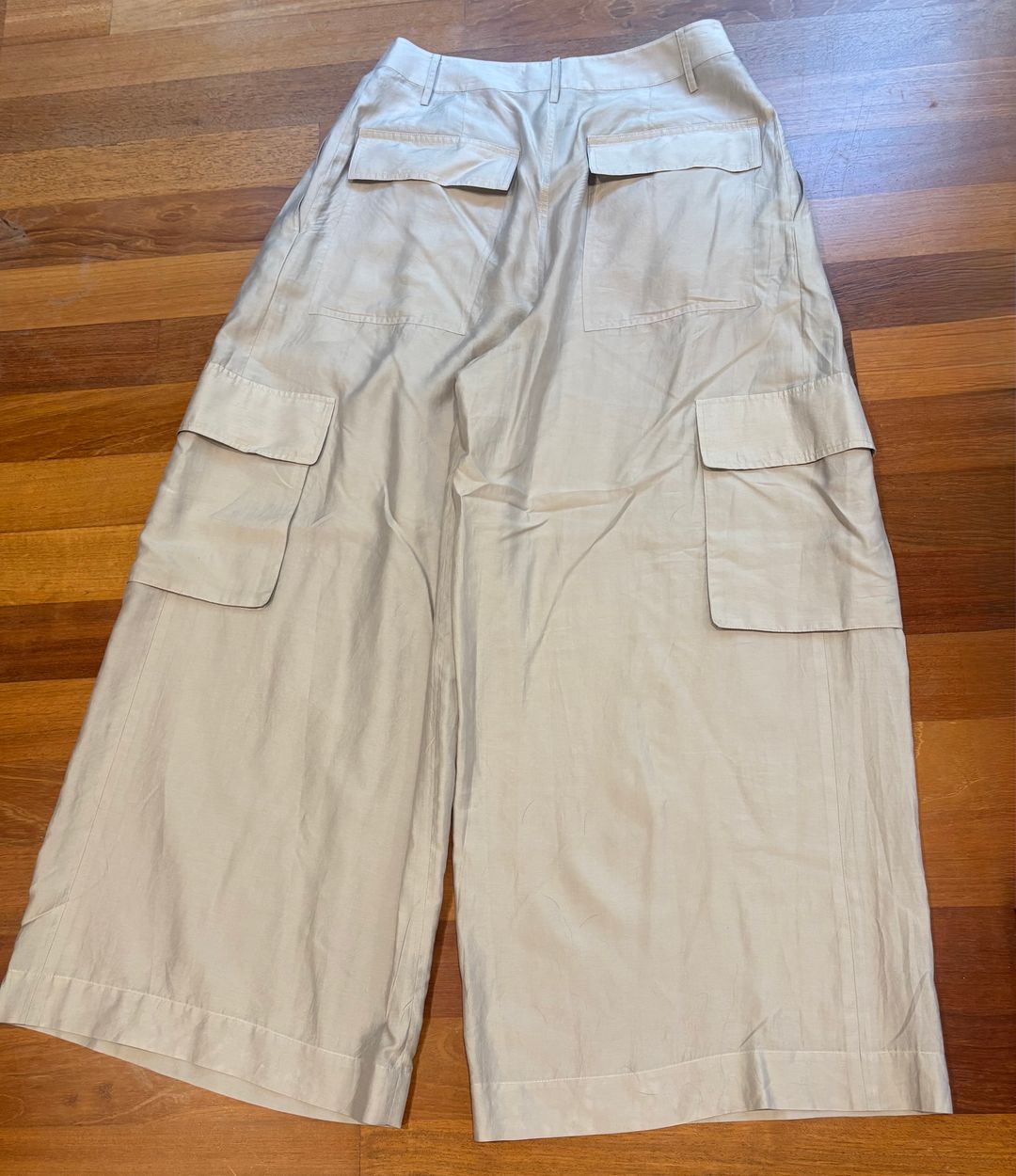 Silk Voile Cargo Triple Pleat Pant