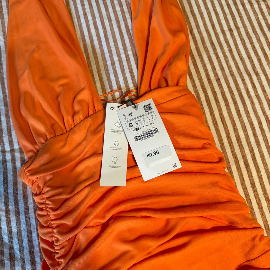 Neon Orange Halter Dress