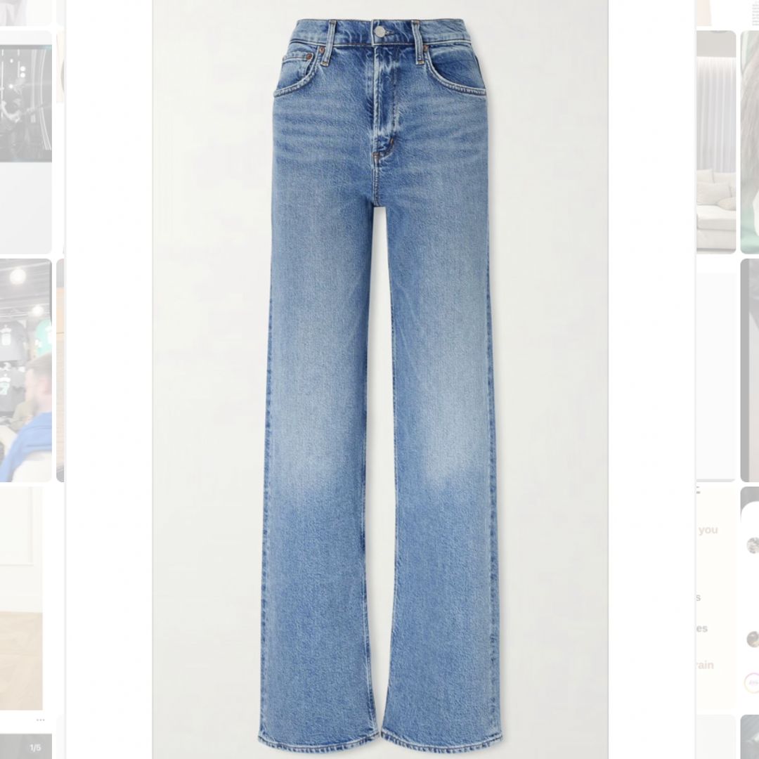 Agolde Ren Long High Rise Jeans in Mid Denim