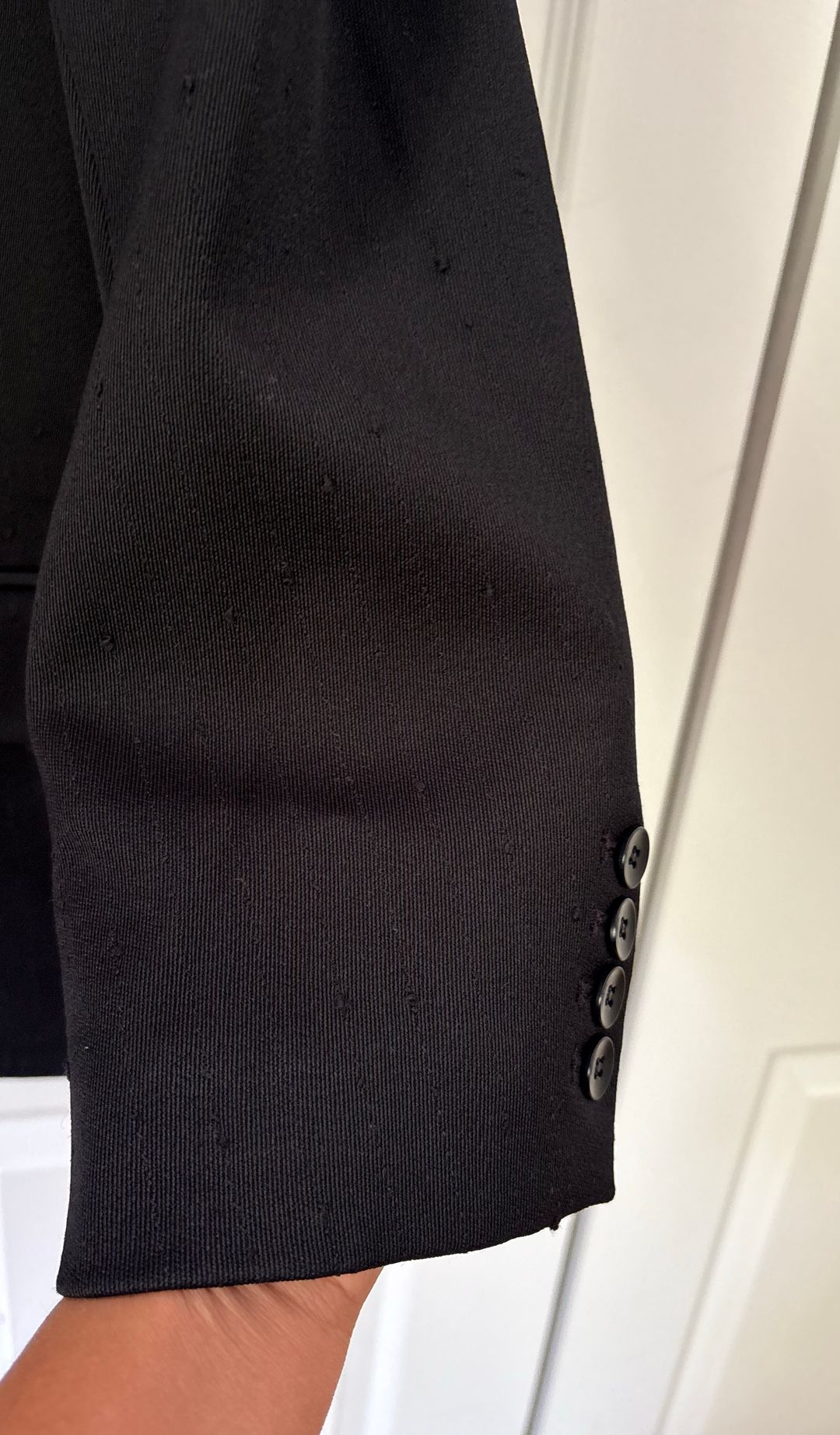 Refined Wool Slub Blazer With Cut Out Organza Back