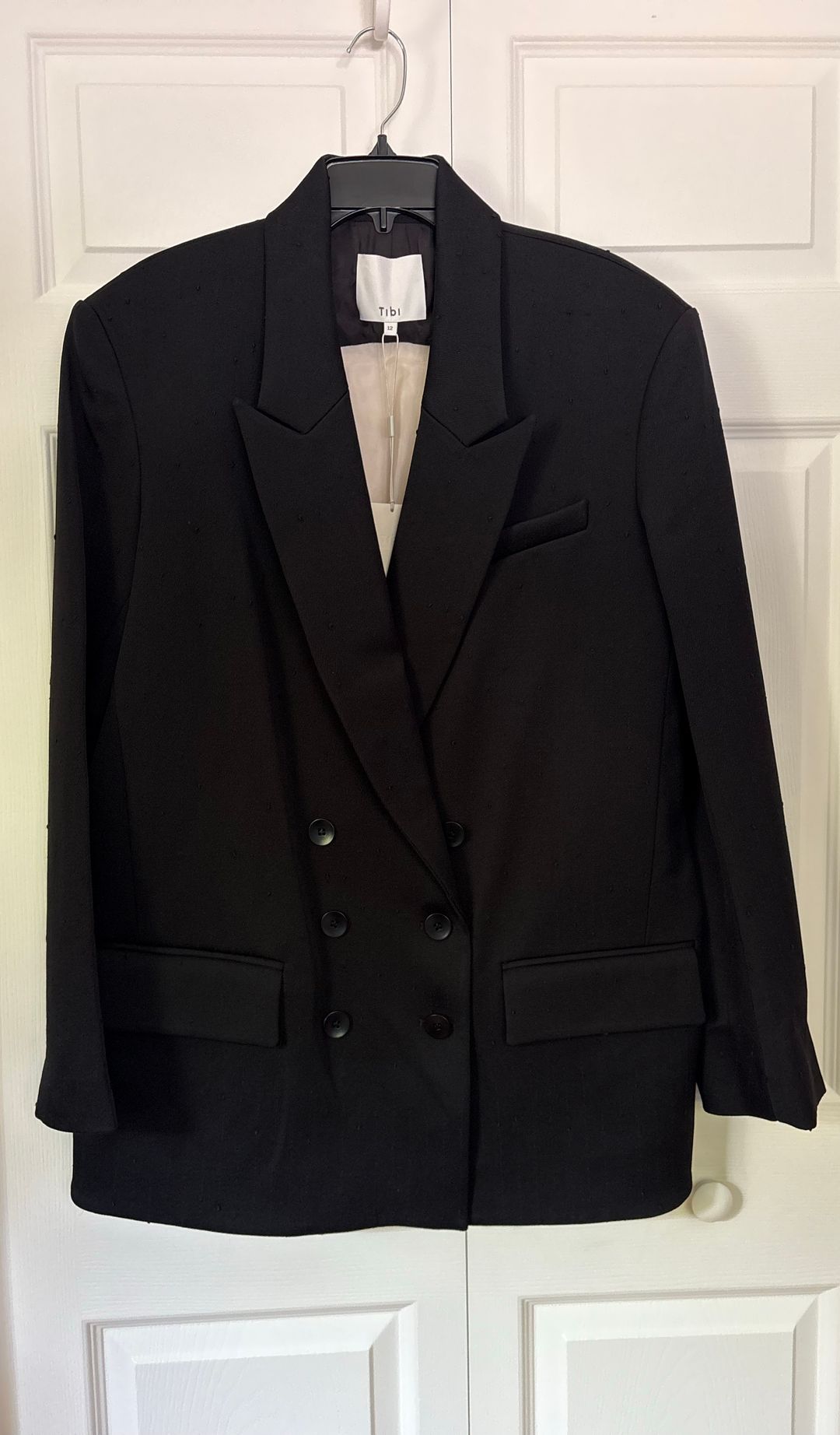 Refined Wool Slub Blazer With Cut Out Organza Back