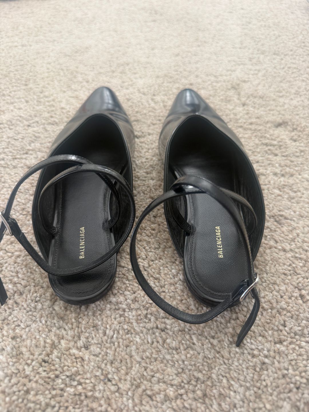 Balenciaga Knife Slingback Flats pointed toe