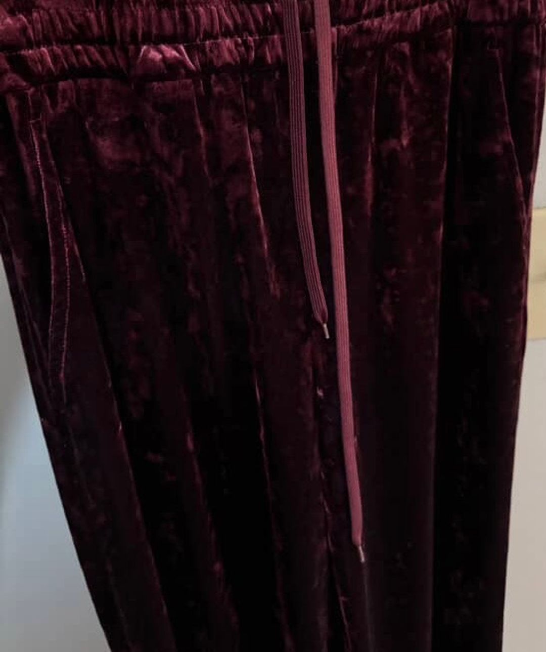 Stretch Velvet Wide Leg Pull On Pant
