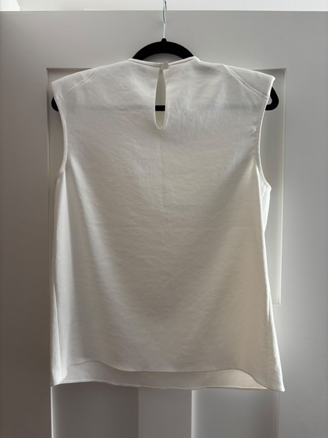 Chalky Drape Padded Shoulder Sleeveless Top