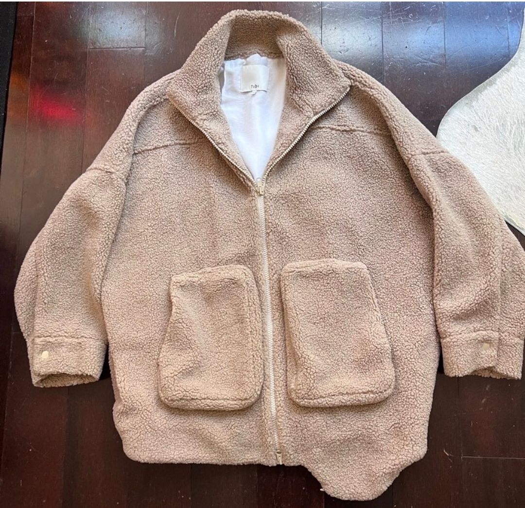 Tibi Taupe Teddy Jacket