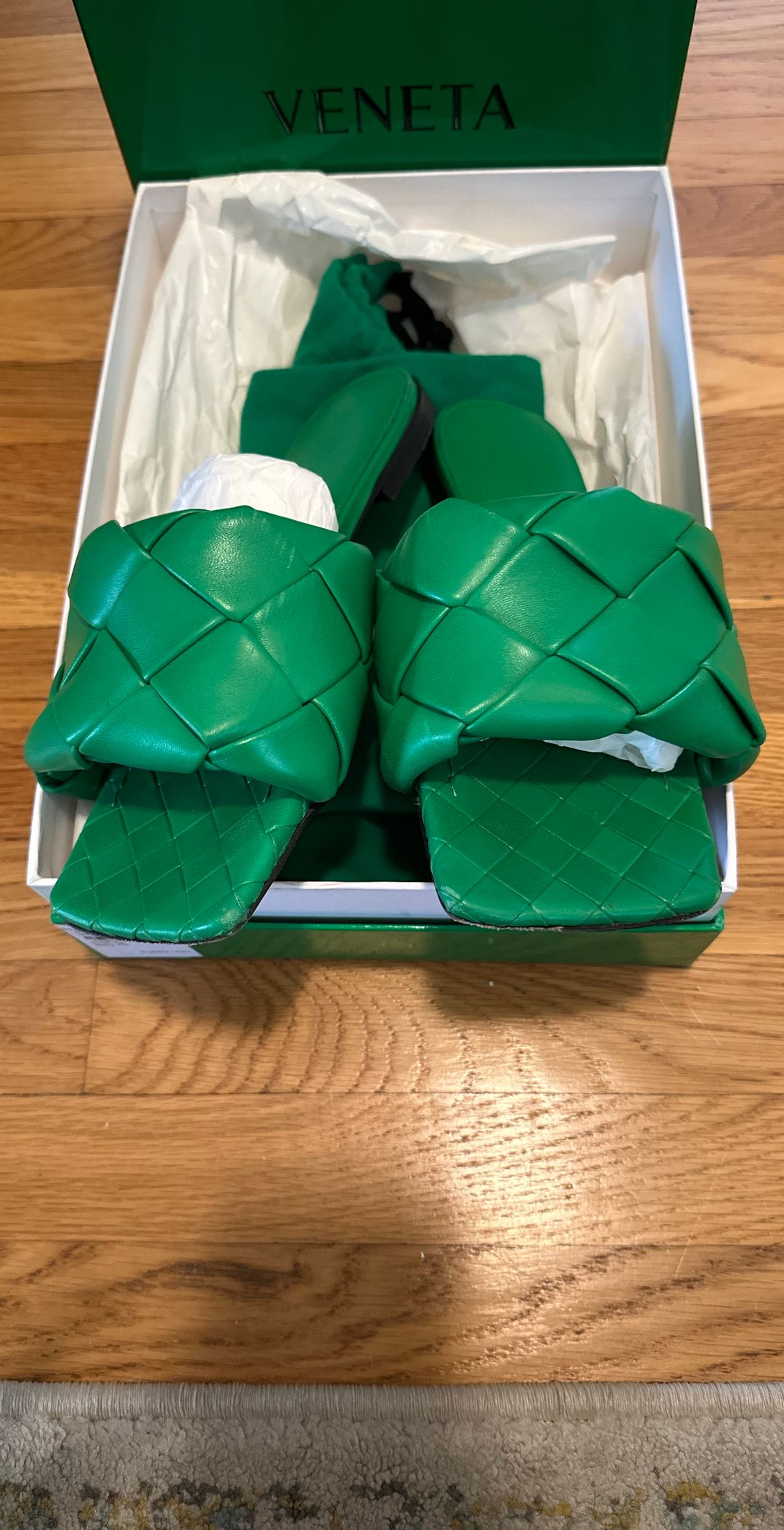 Intrecciato Weave Leather Slides