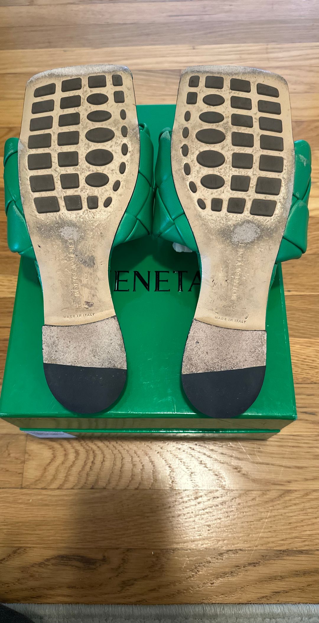 Intrecciato Weave Leather Slides