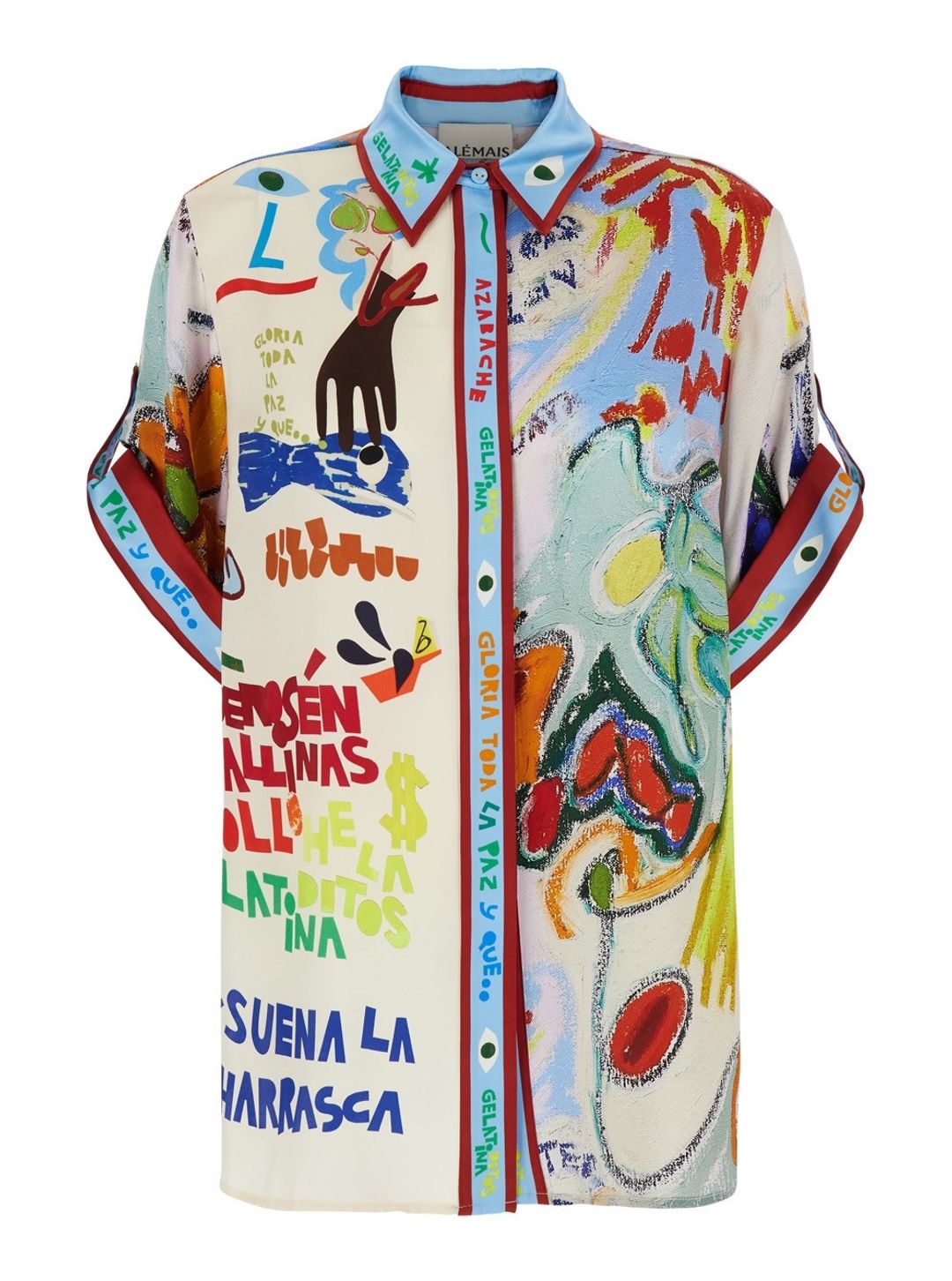 'la charrasca' multicolor shirt with all-over printed motif in silk woman available on Gaudenzi Boutique - 155354