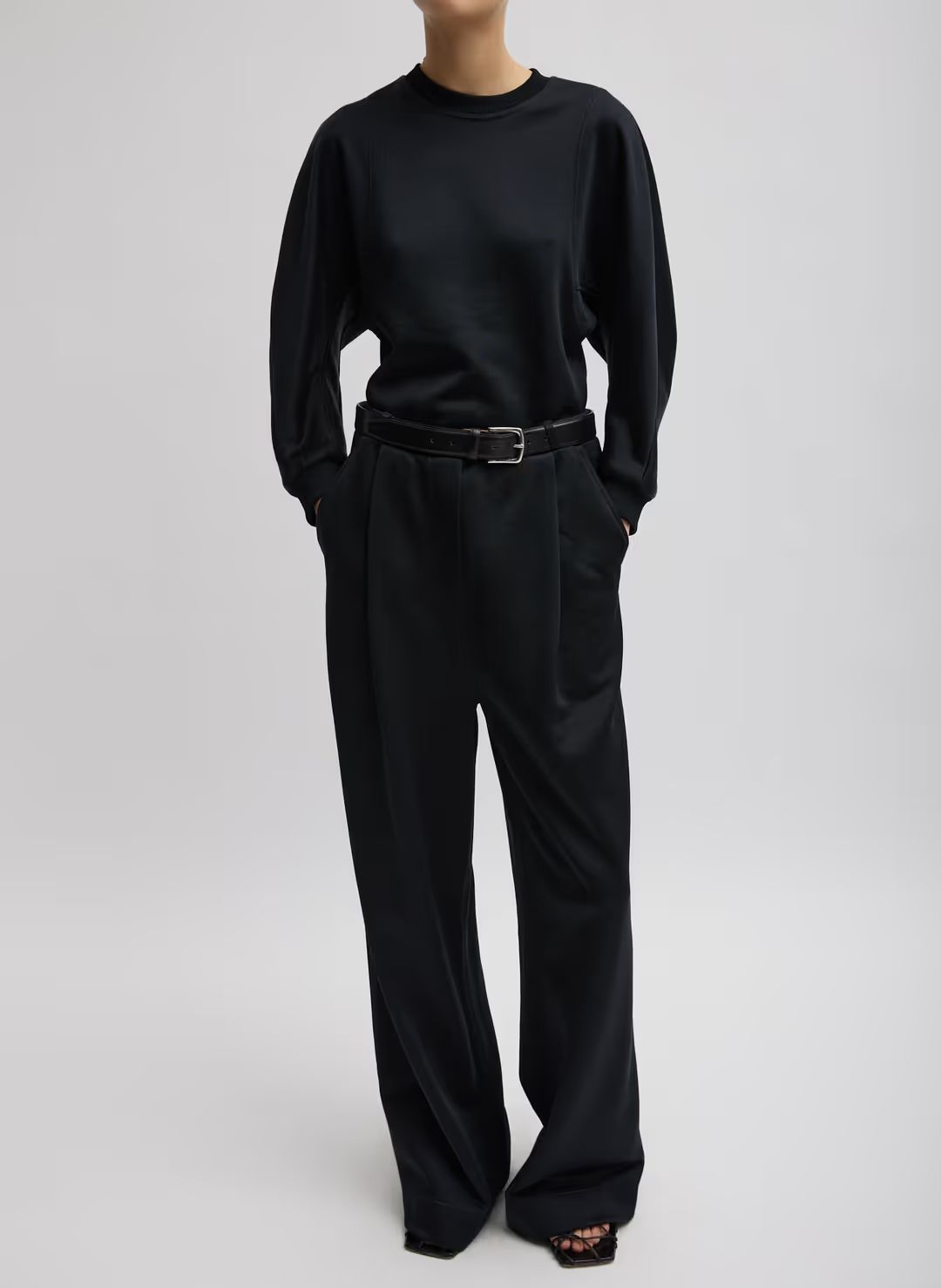 Silk Terry Pleated Pull On Pant