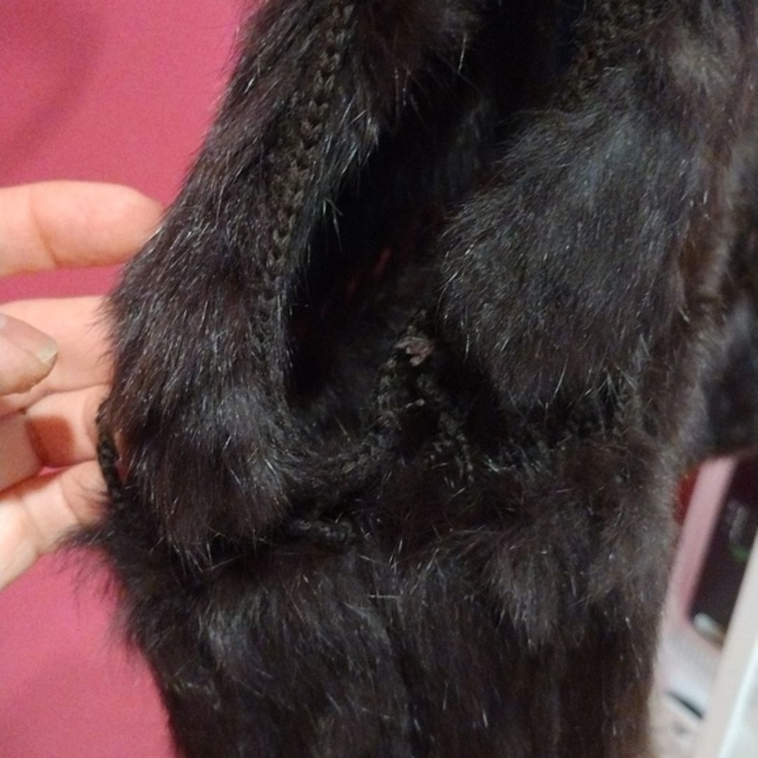 BCBG Max Azria Black Genuine Rabbit Fur Vest