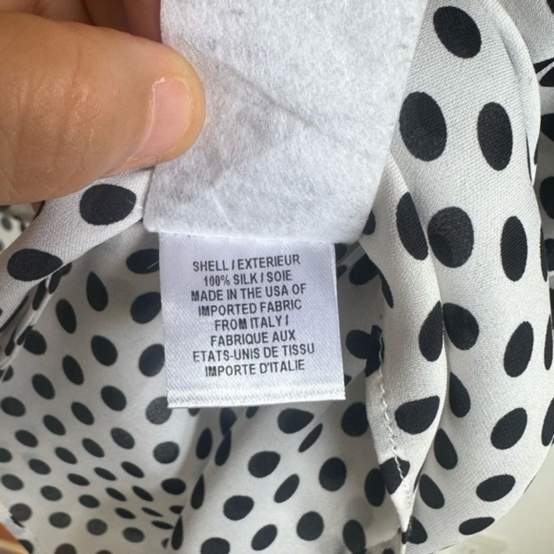 NWT Milly Jillian Black and White Polka Dot Off-Shoulder Blouse