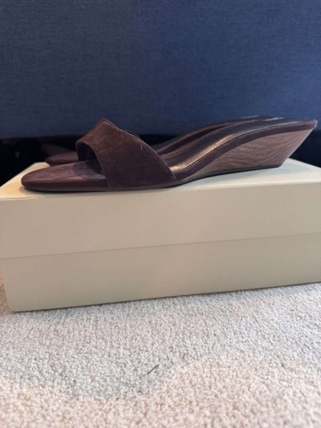 NWT Zara Wedge Sandal in Brown Suede