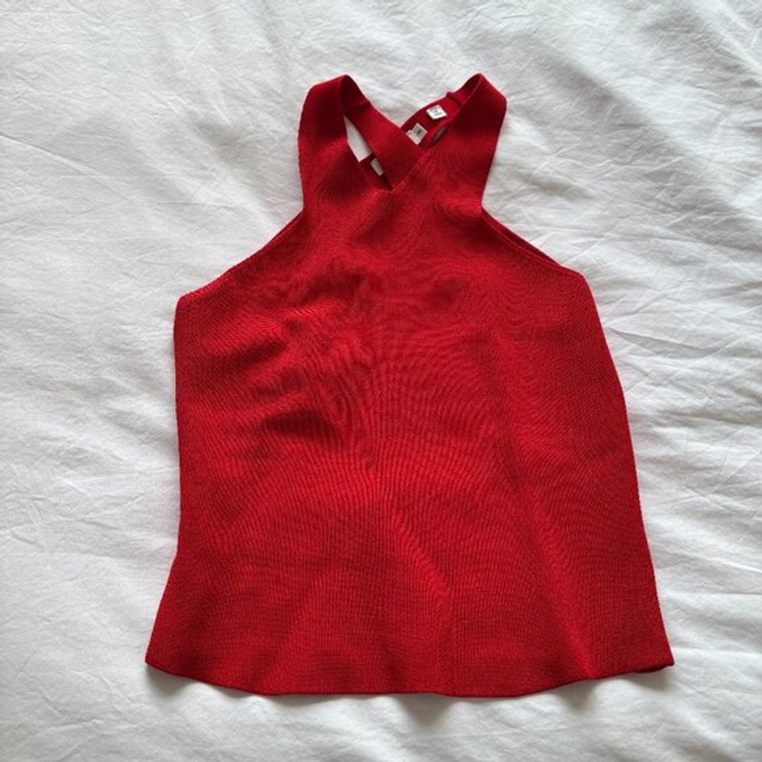 A.L.C. RED ALC BANDAGE HALTER TOP WITH OPEN BACK - SIZE XS