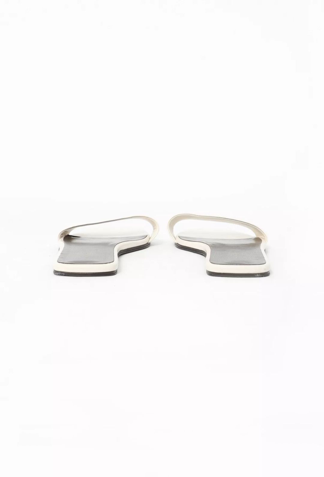 The Row Chocolate leather slides