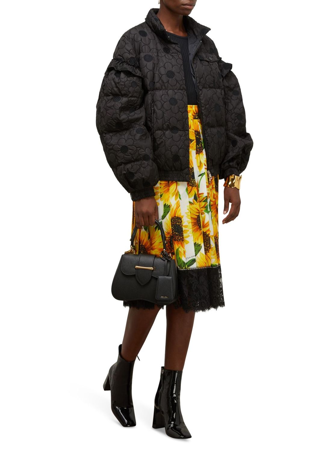 Square Toe Ankle Boots in Black Patent #5