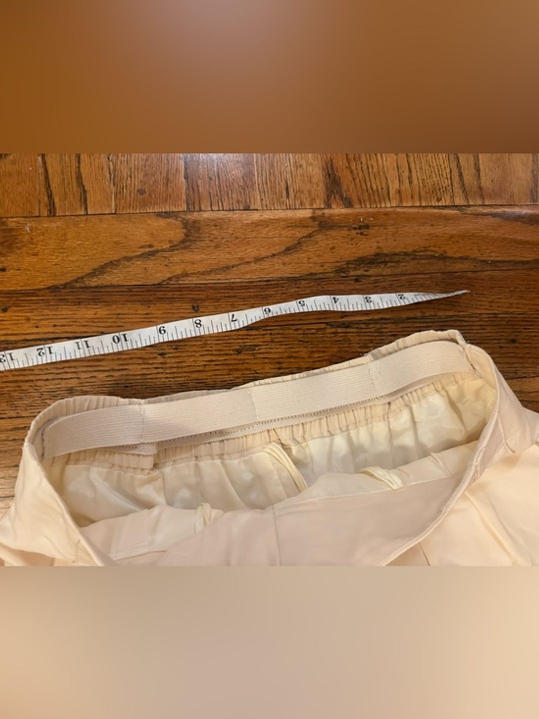 Vintage Silk Pleated Effortless High-Rise Cream Pants