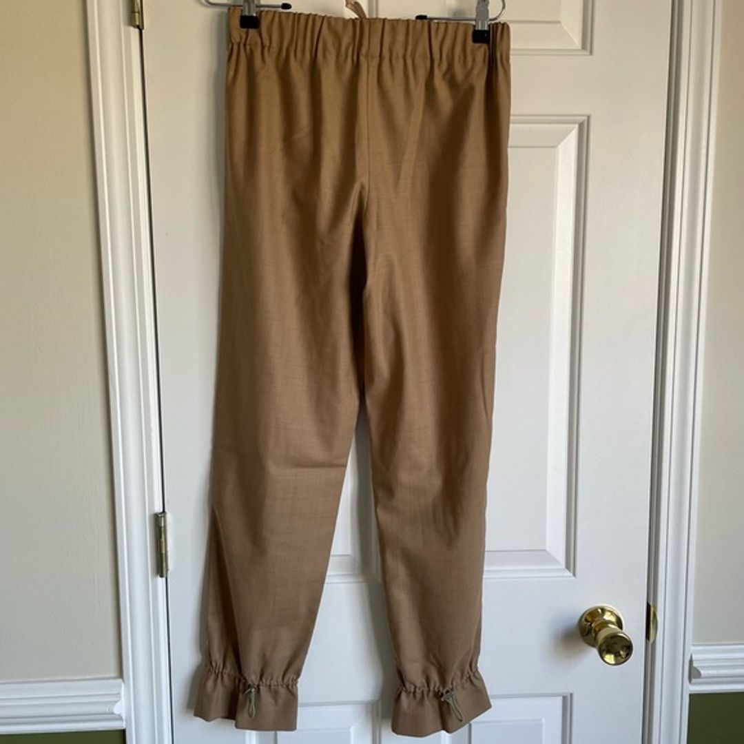 Tibi Buff Tan Tropical Wool Pull On Pant
