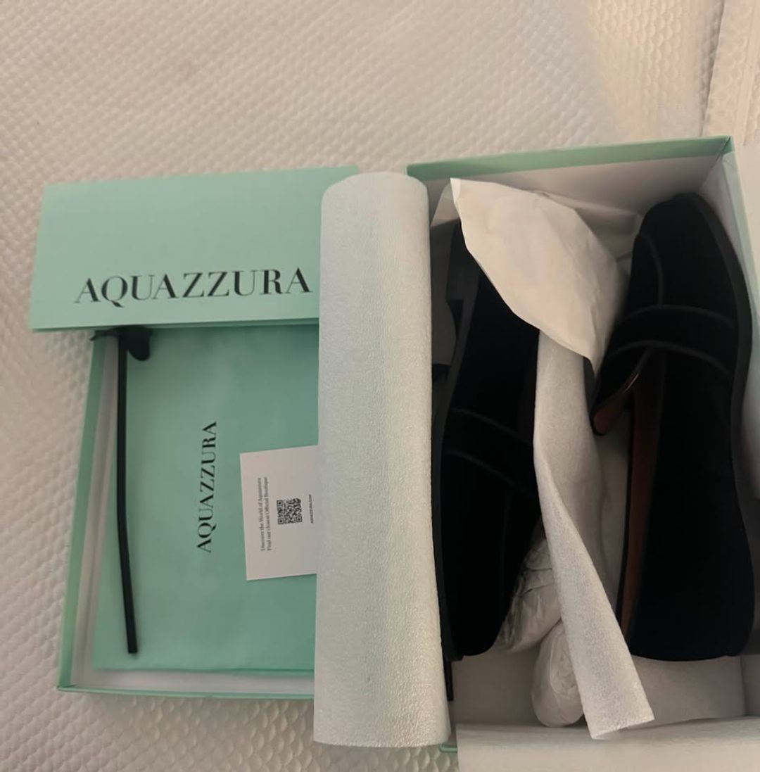 NWT Aquazzura Martin grosgrain-trimmed suede loafers