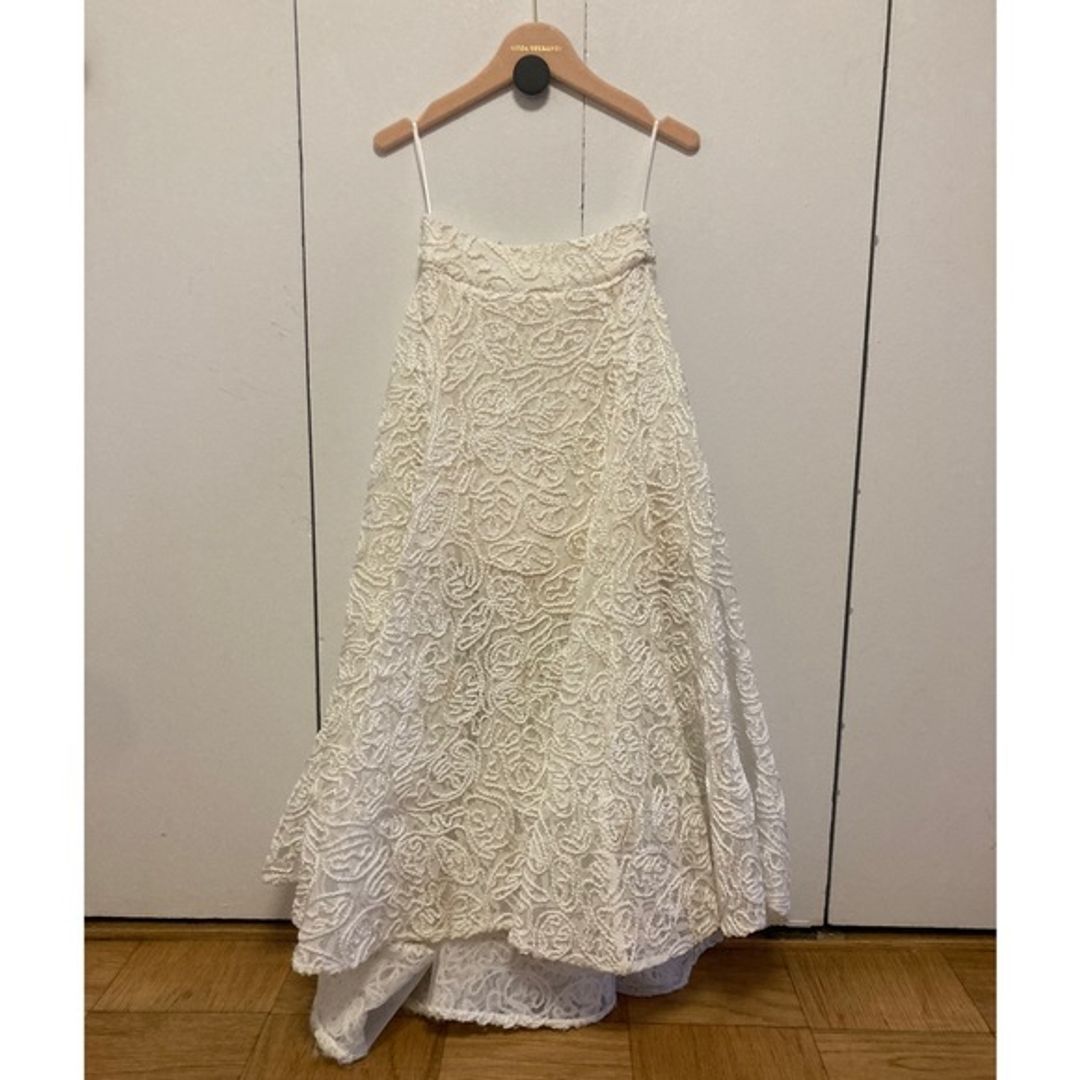Maticevski Promising Embroidered Lace Midi Skirt Top Wedding Dress with Matching Top