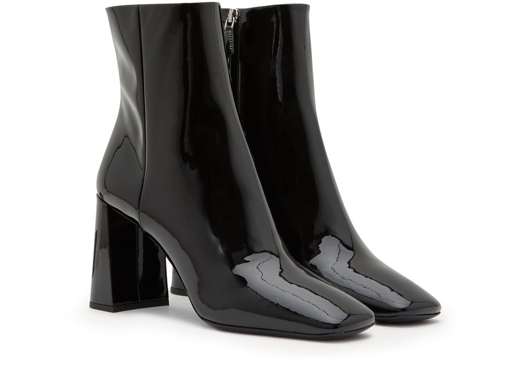 Square Toe Ankle Boots in Black Patent #4